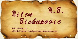 Milen Biskupović vizit kartica